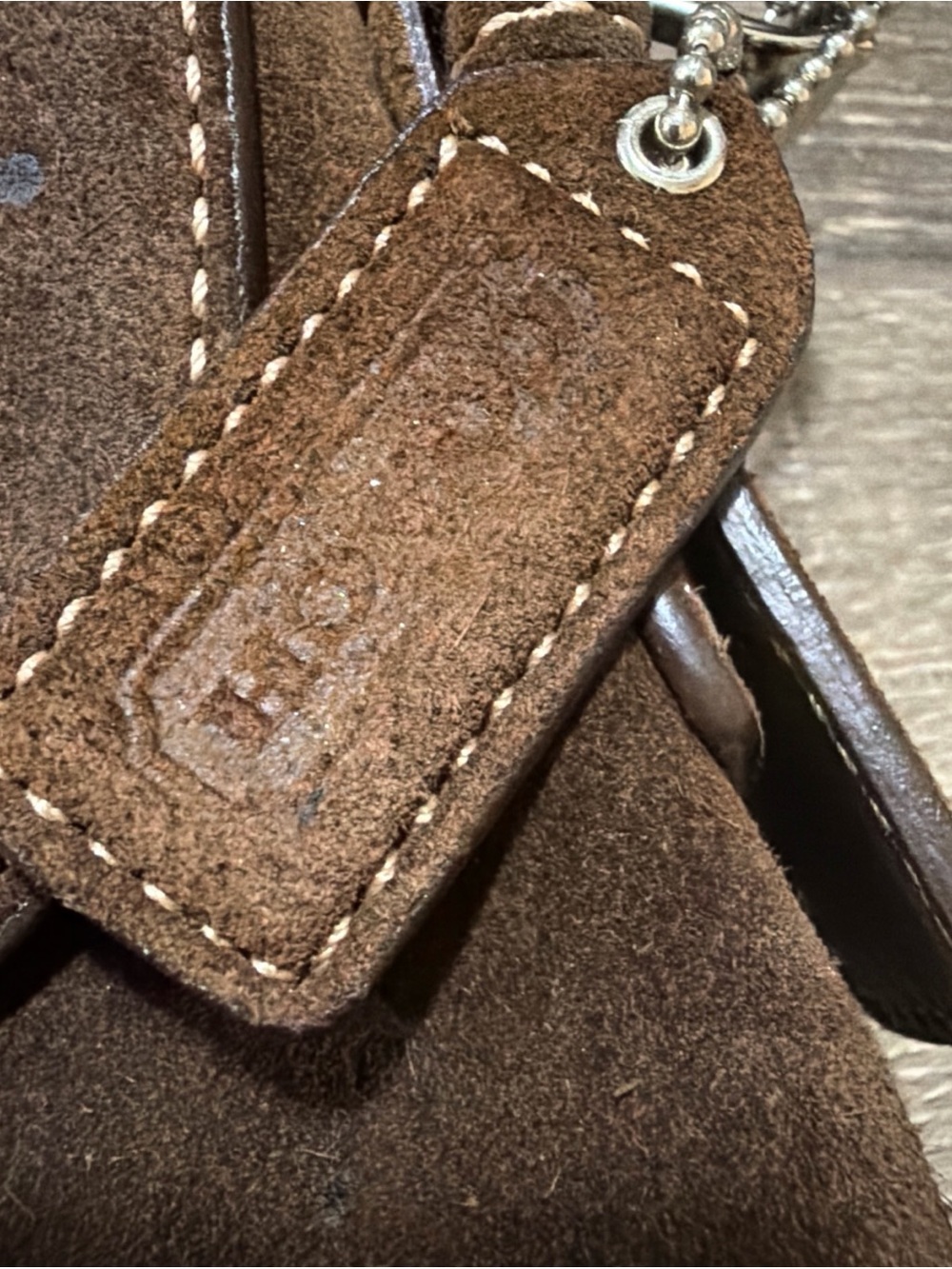Vintage Coach Soho 9688 Shoulder Bag Brown Suede Leather Buckle Flap Y2K *Nice* - Picture 4 of 16